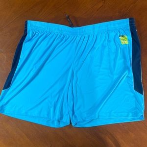 Big and tall tek gear dry tek shorts 9 in light blue with dark blue stripe 4XB